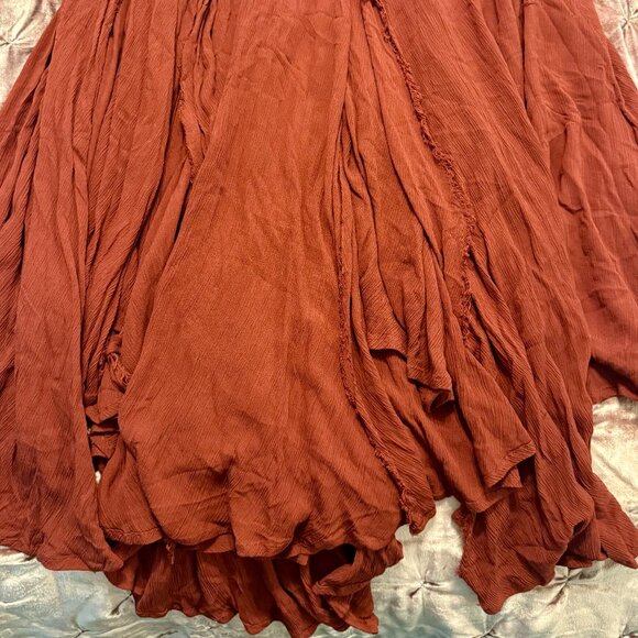 Free People Lille Maxi Dress | Rouge / Red | Size Medium | Flowy ~ Boho Halter - Picture 8 of 16